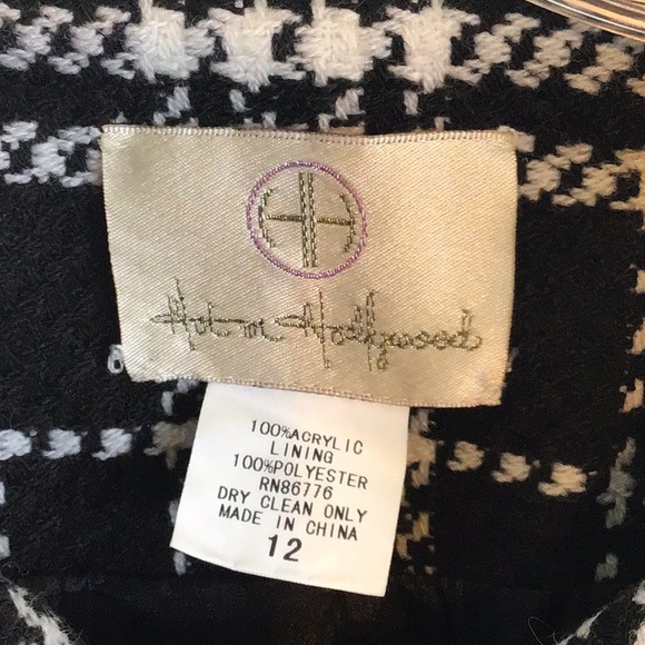 HOT & HOLLYWOOD BLACK/WHITE PLAID PEA COAT - Picture 3 of 8